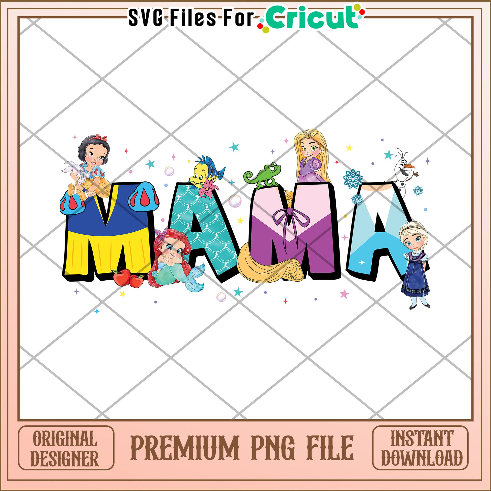 Disney Princess Mama PNG Instant Download