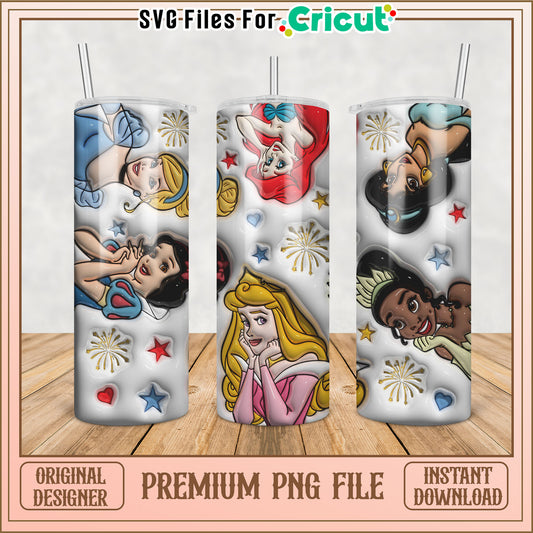 Disney Princess Tumbler PNG Sublimation