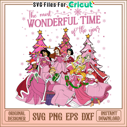 Disney Princesses Christmas SVG Design
