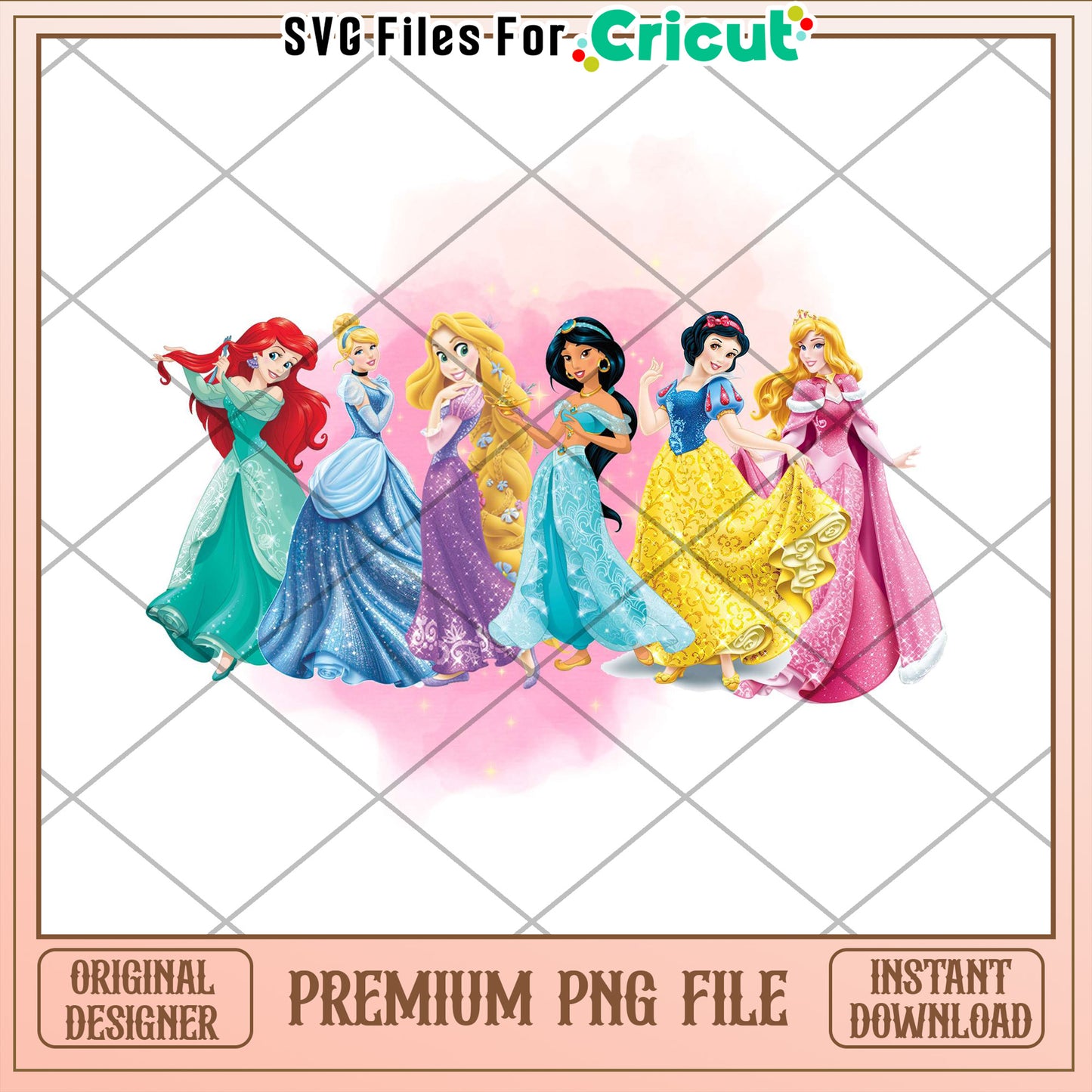 Disney Princesses PNG Cricut File