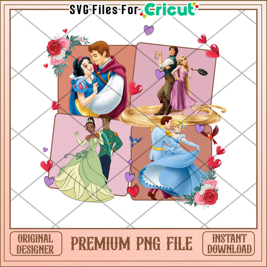 Disney Princesses PNG Valentines Design