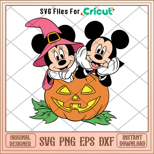 Disney Pumpkin Mickey mouse and minnie mouse svg, Disney characters svg, Digital Download