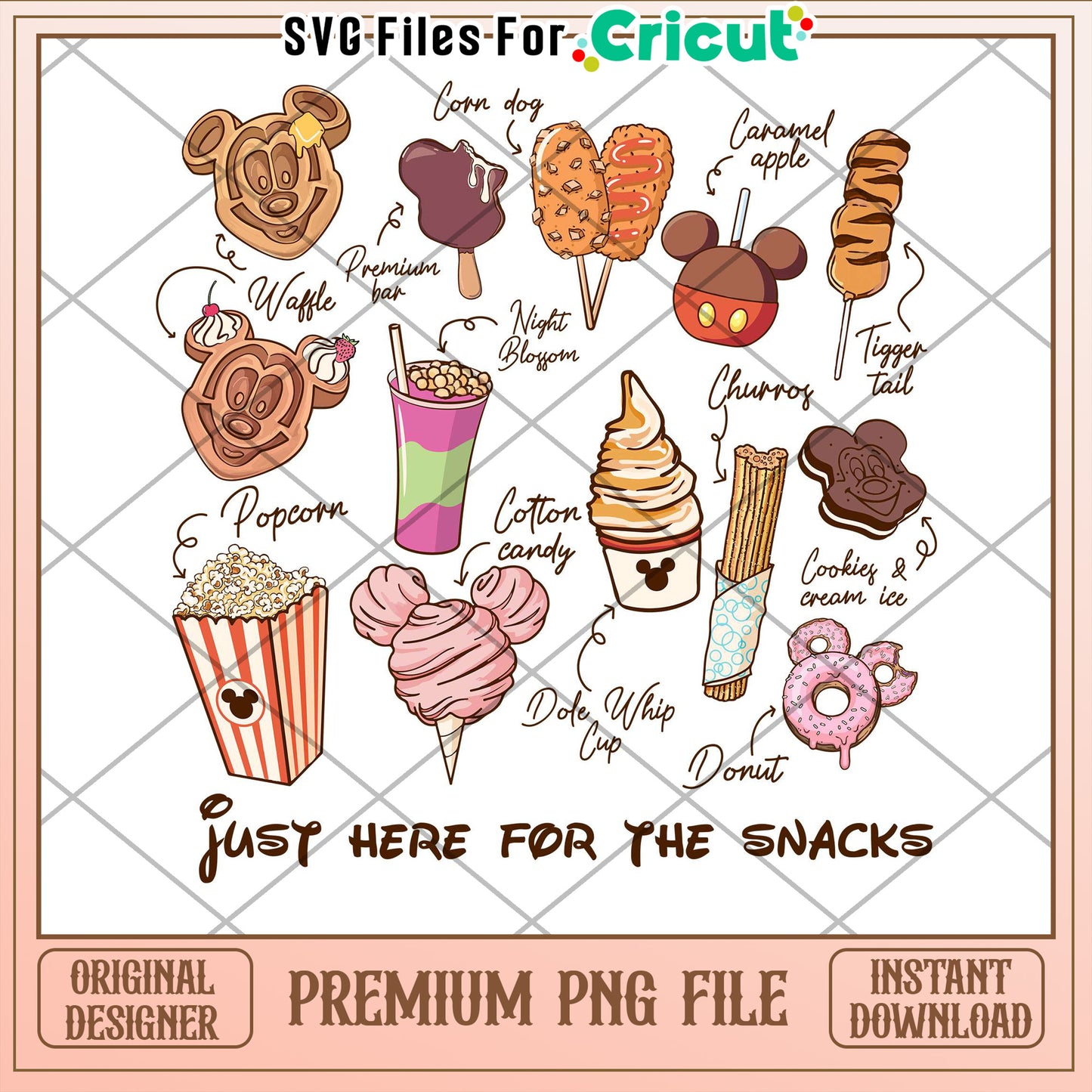 Disney Snacks PNG Cricut File