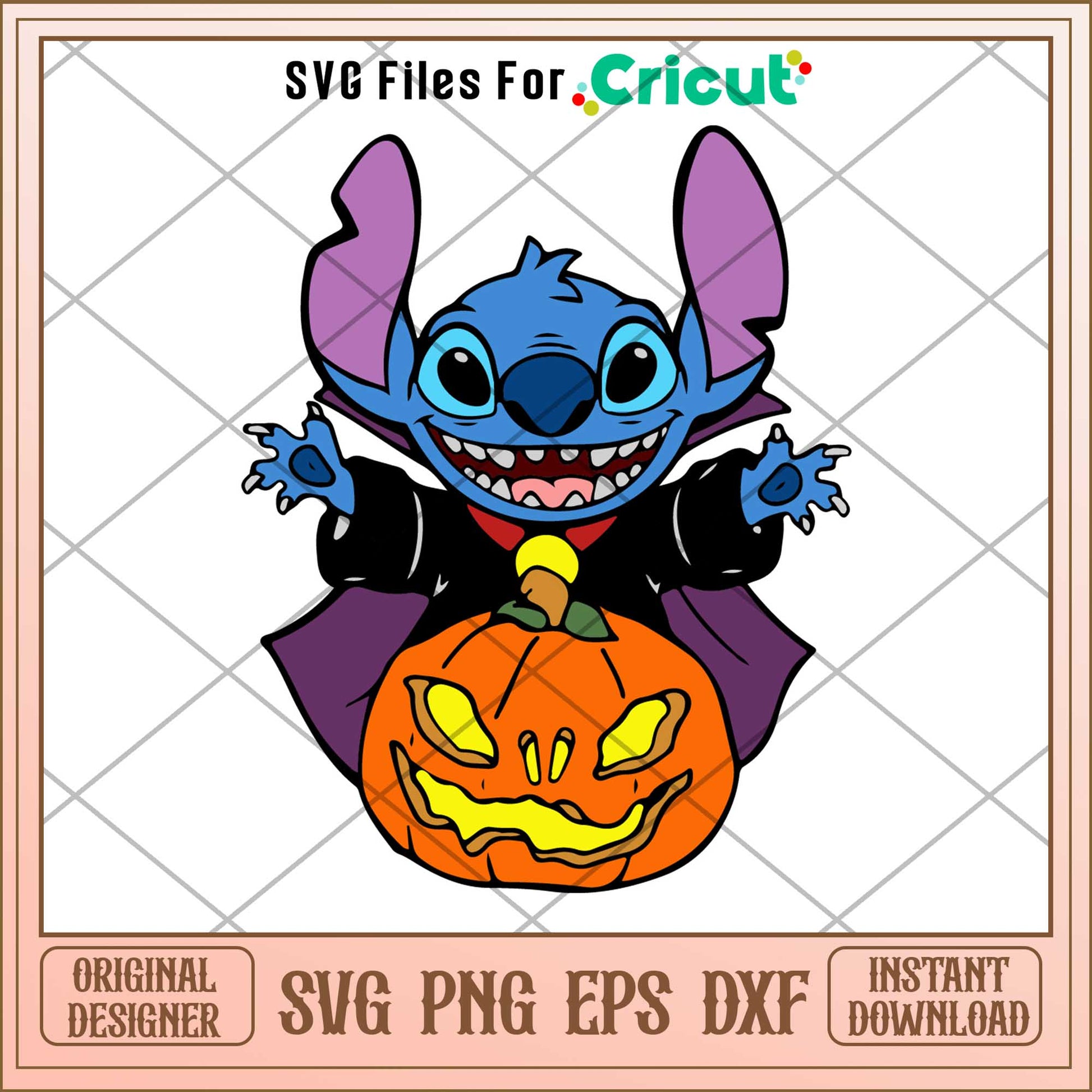 Disney Stitch Halloween Pumpkin svg, Disney characters svg, Digital Download