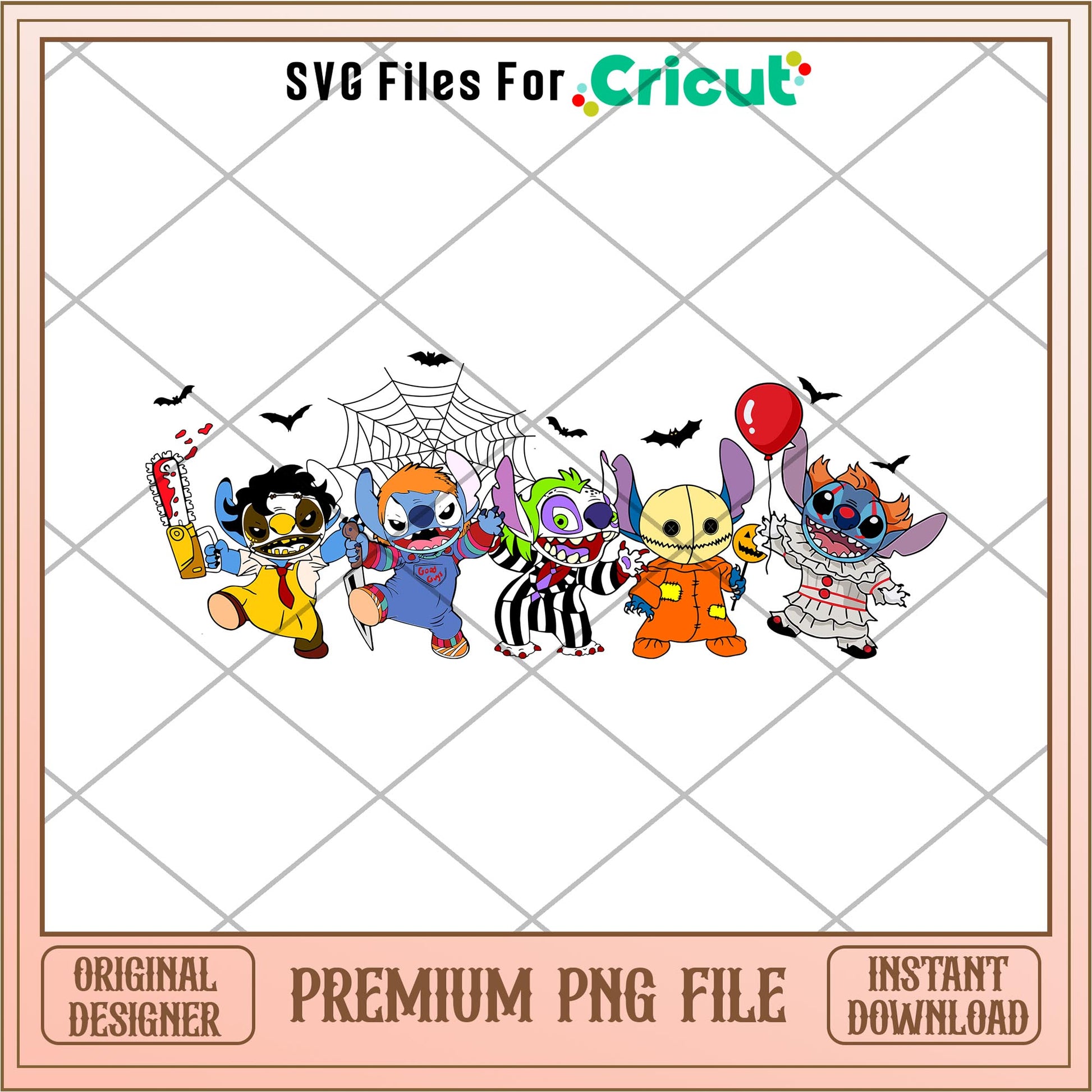 Disney Stitch Halloween bundle png, Horror characters png, digital download