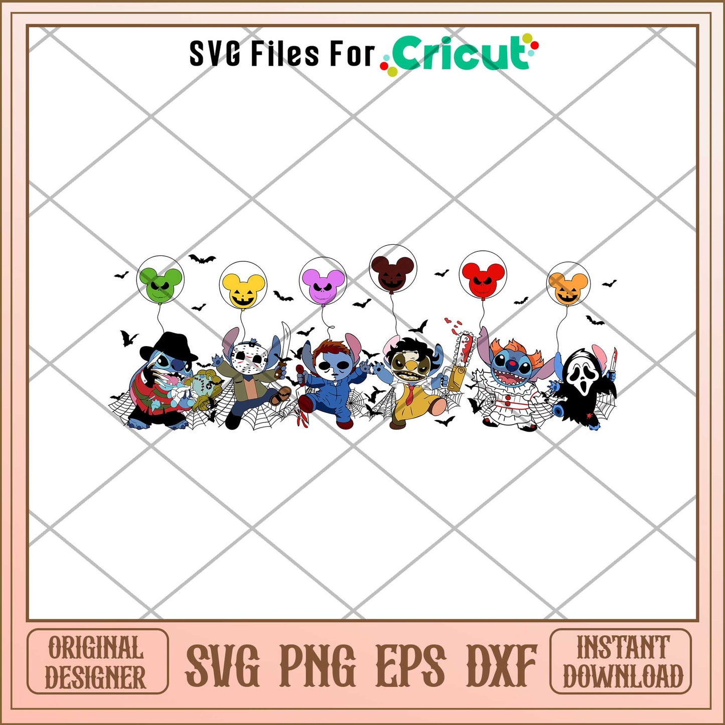 Disney Stitch horror Halloween svg, Horror characters svg, digital download
