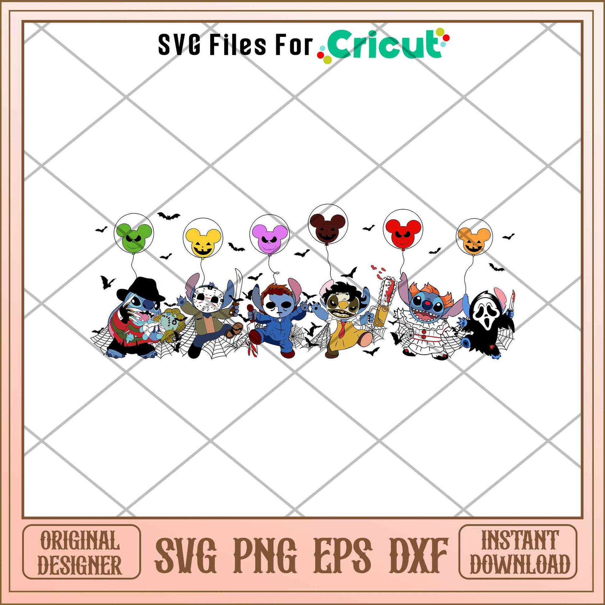 Disney Stitch horror Halloween svg, Horror characters svg, digital download