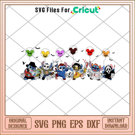 Disney Stitch horror Halloween svg, Horror characters svg, digital download