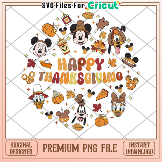 Disney Thanksgiving PNG Cricut File