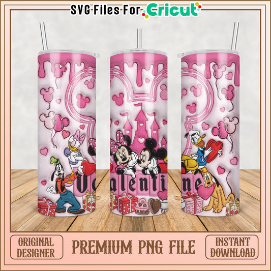 Disney Valentine Tumbler PNG Design