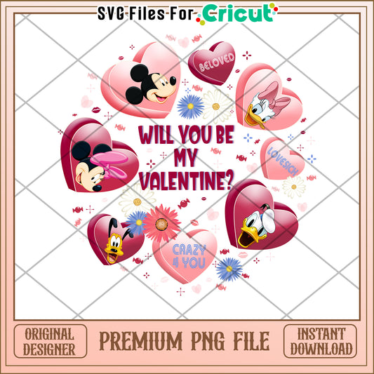 Disney Valentine's PNG Will You Be My Valentine