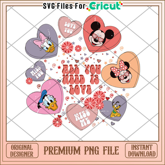 Disney Valentines PNG Sublimation Design