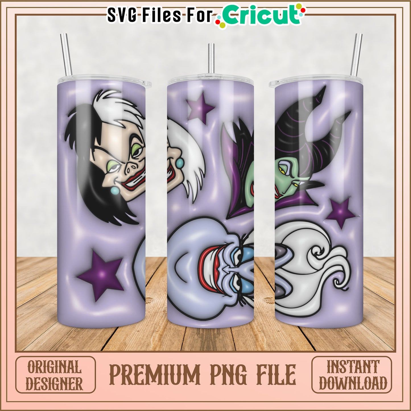 Disney Villain Tumbler PNG Design