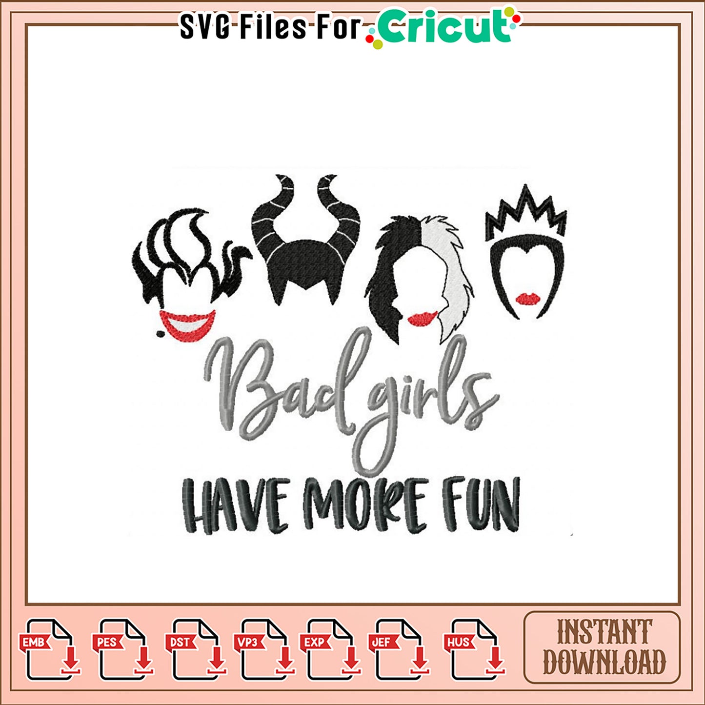 Disney Villains Embroidery Design