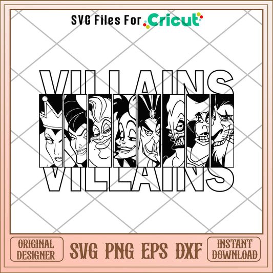 Disney Villains Halloween svg, Disney characters svg, Digital Download