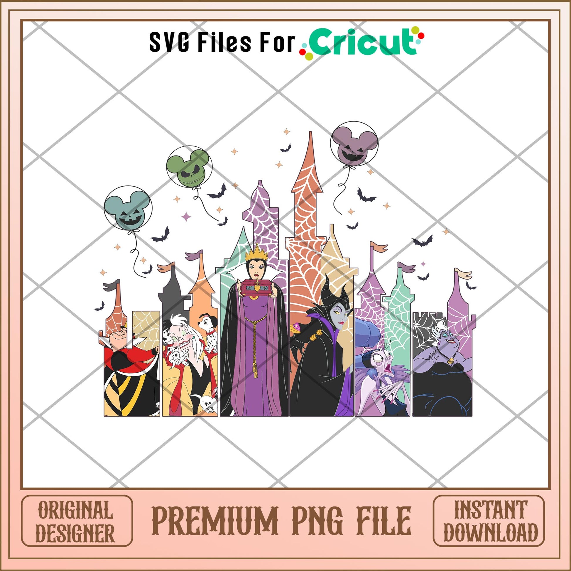 Disney Villains Happy Halloween  Png,  Disney characters png, Digital Download