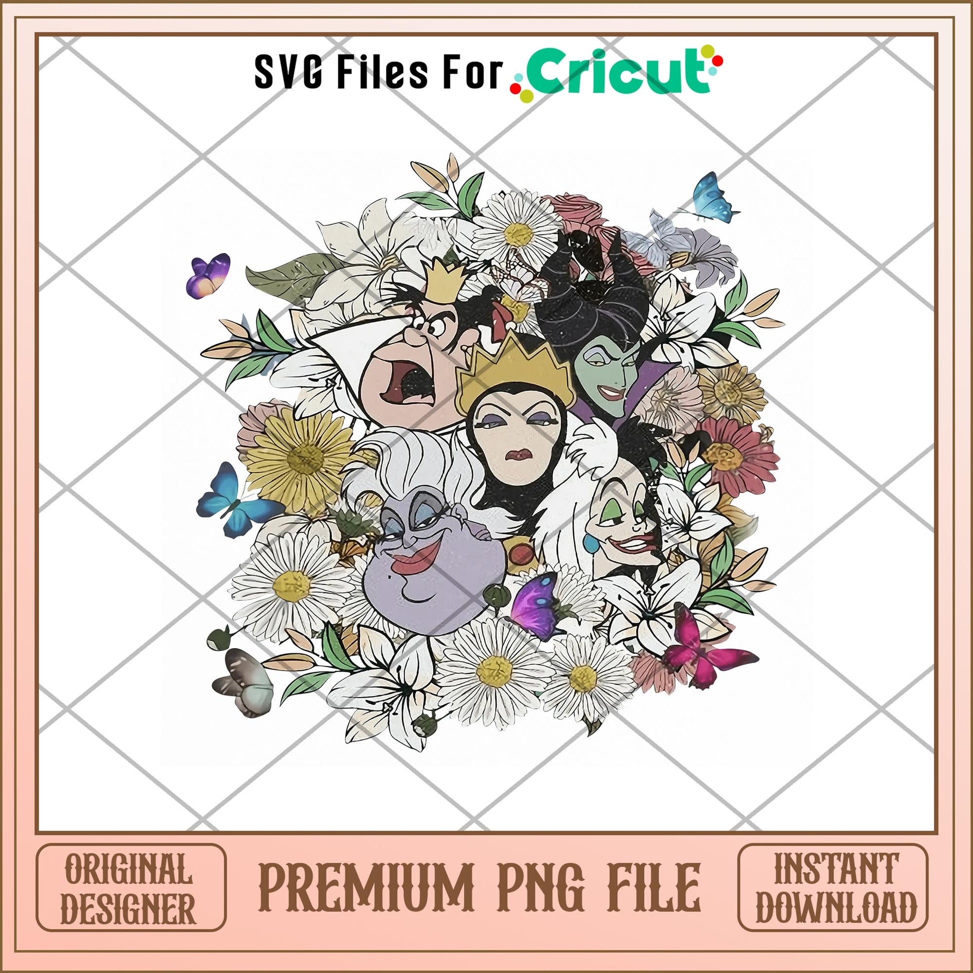 Disney Villains Layered Png, Disney characters png, Digital Download