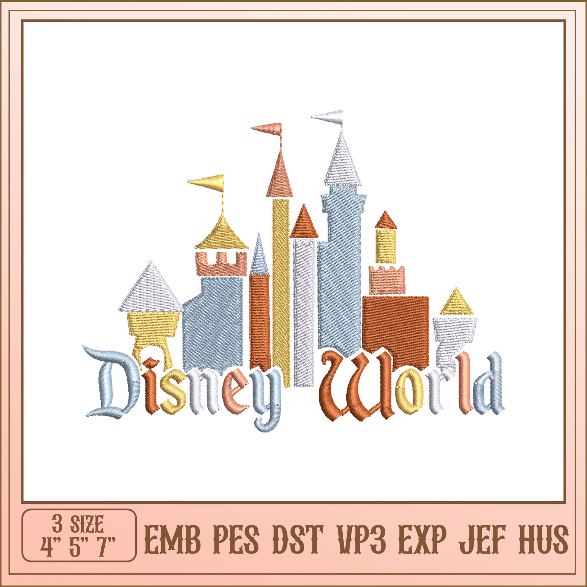 Disney World Embroidery Design