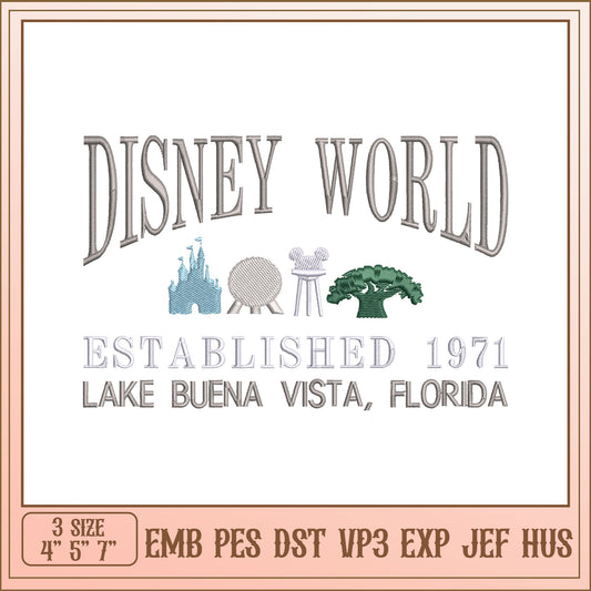 Disney World Embroidery Design