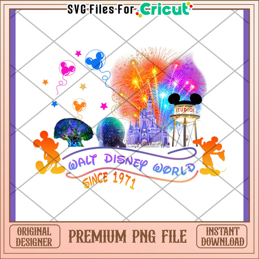 Disney World PNG 1971 Fireworks Design