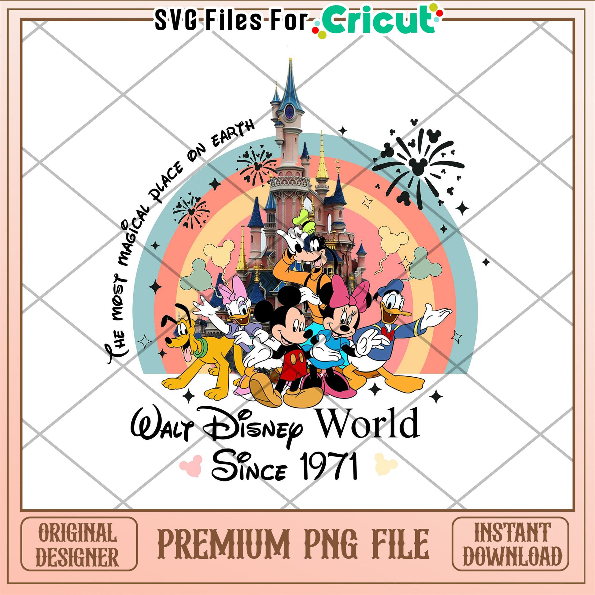 Disney World PNG 1971 Retro Design