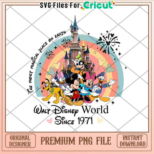 Disney World PNG 1971 Retro Design