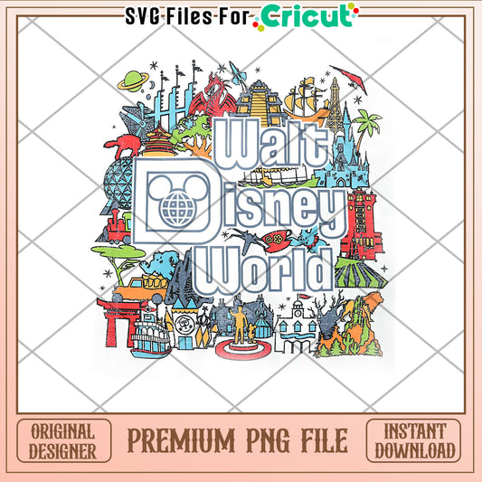 Disney World PNG Sublimation Design