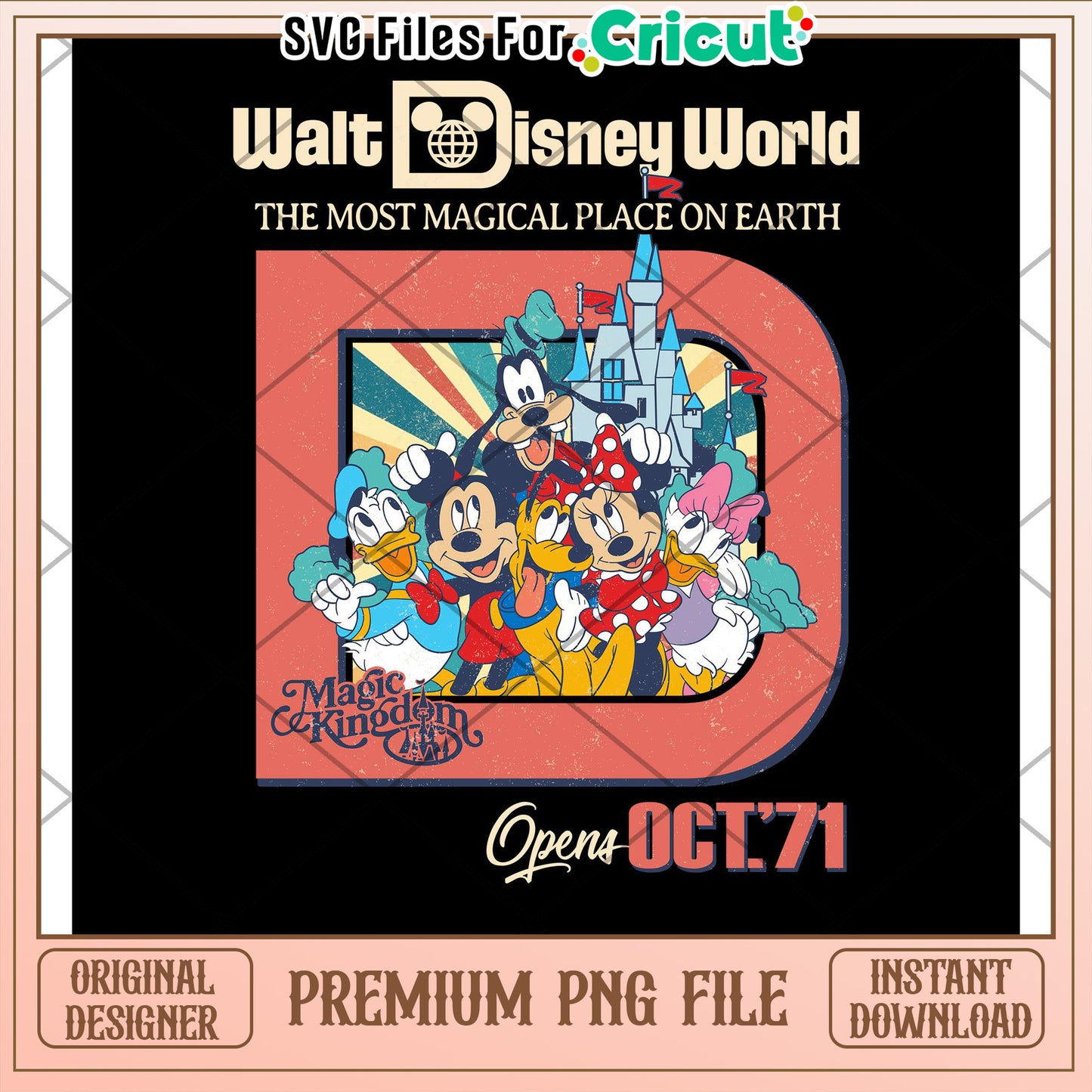 Disney World Retro PNG Download