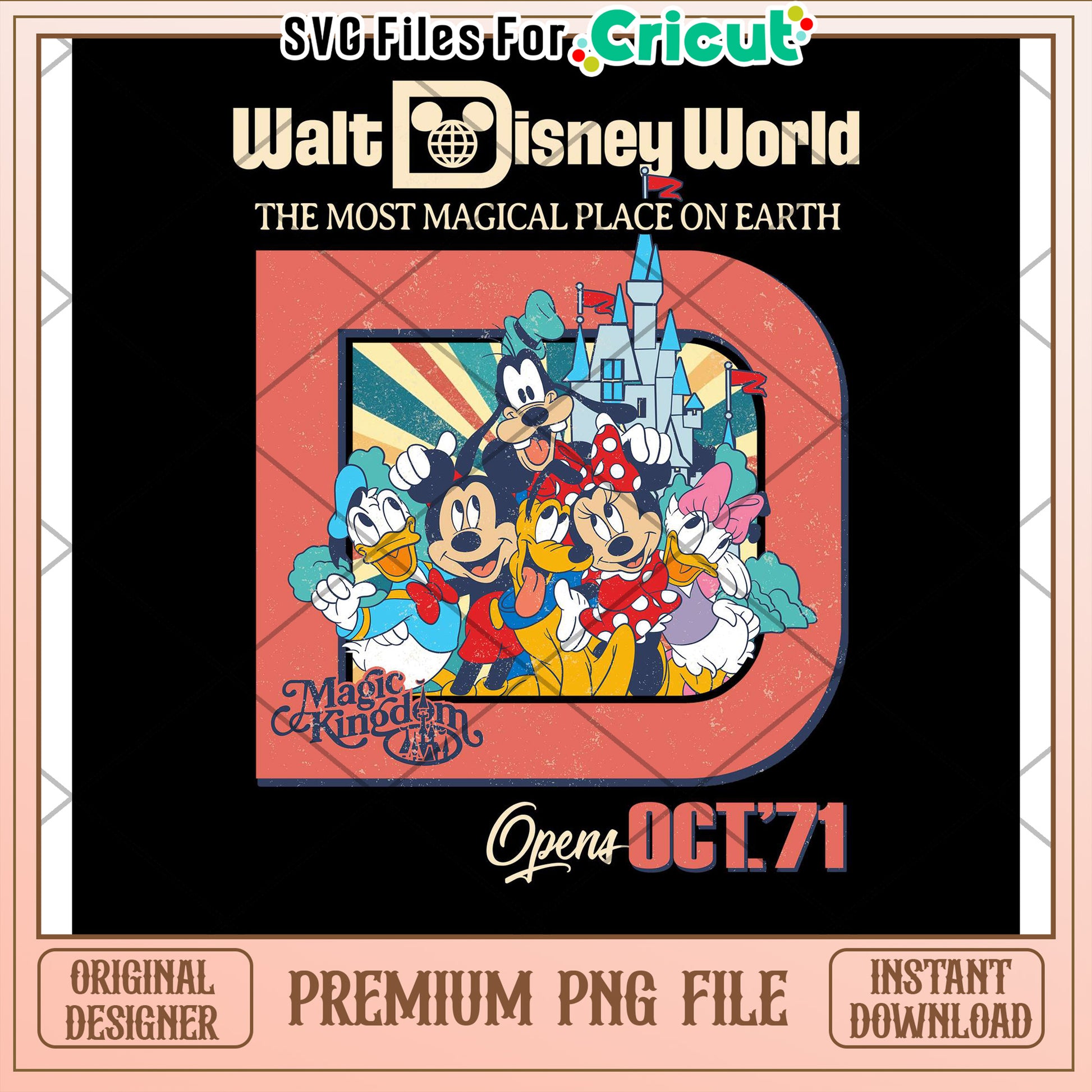 Disney World Retro PNG Download