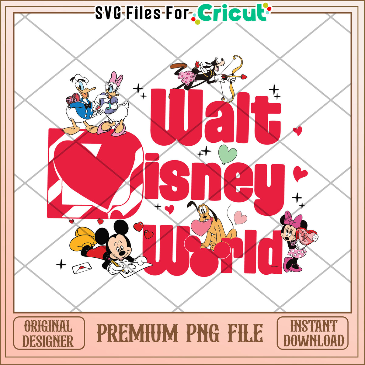 Disney World Valentines PNG Design – svg files for cricut