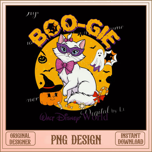 Disney Aristocats Halloween PNG, Cute Marie Cat Boogie, Retro Halloween PNG