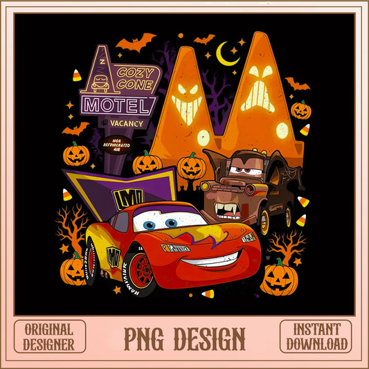 Disney Cars Halloween PNG, Lightning McQueen Mater Spooky, Horror PNG