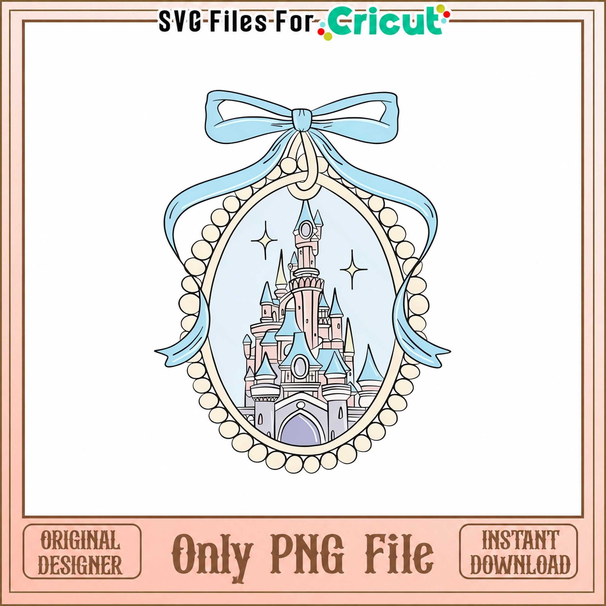 Disney Castle Ornament PNG, Princess Castle Clipart, Cricut PNG