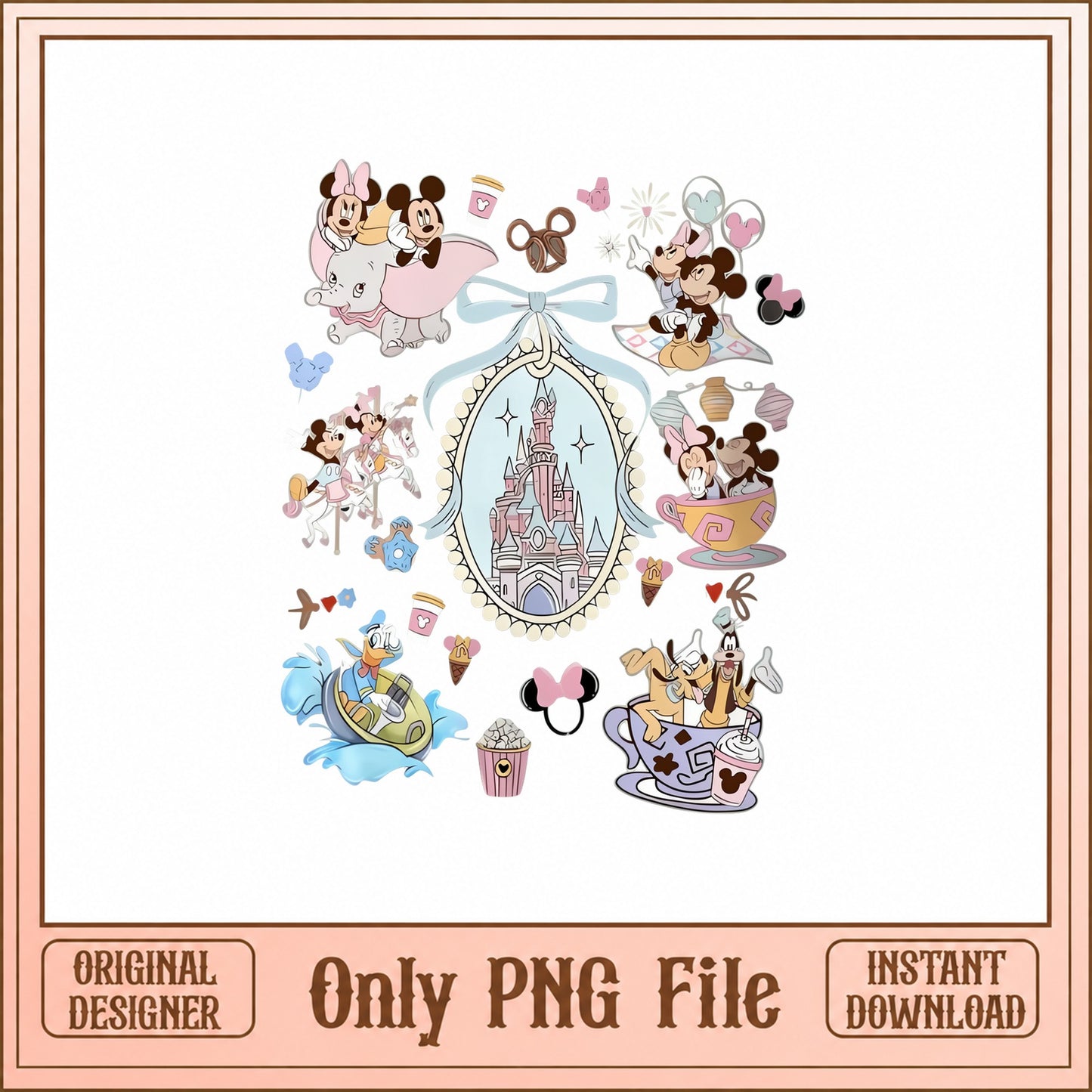Disney Castle SVG Bundle, Mickey Minnie Donald Dumbo, PNG SVG
