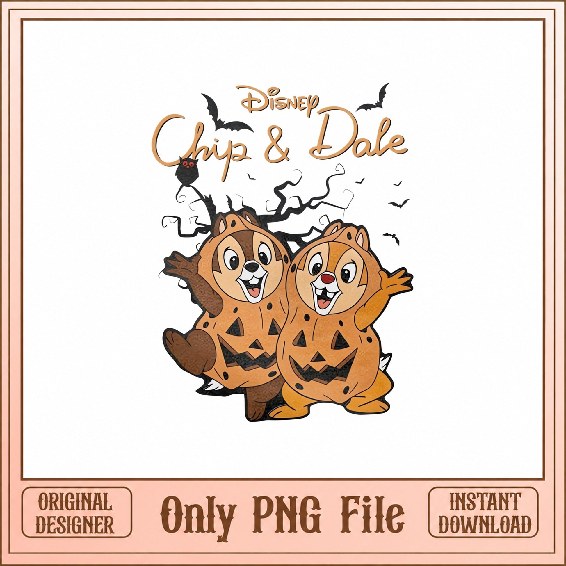 Disney Chip And Dale Halloween PNG, Pumpkin Clipart, PNG File