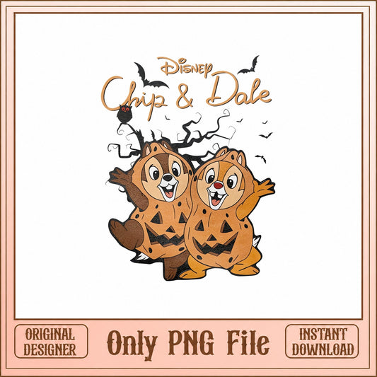 Disney Chip And Dale Halloween PNG, Pumpkin Clipart, PNG File