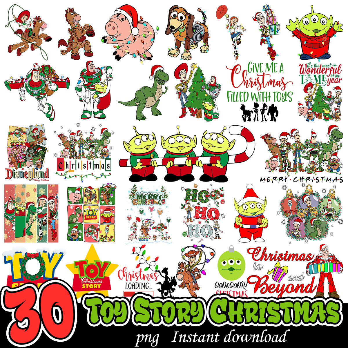 Toy Story Christmas Bundle PNG, Disney Christmas bundle