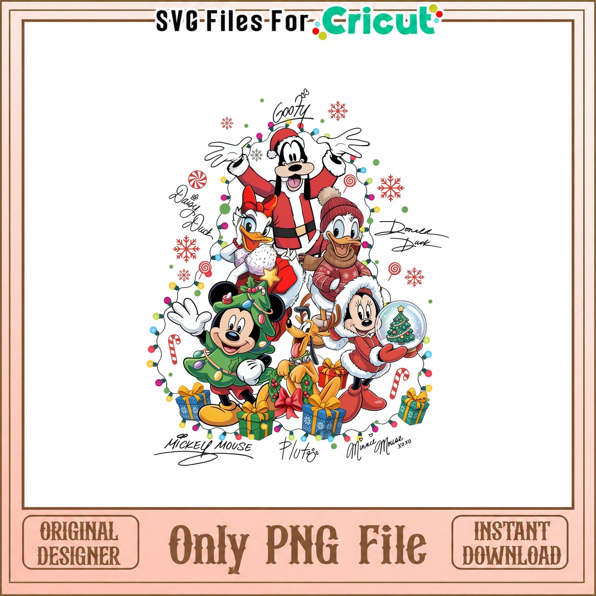 Disney Christmas Tree SVG, Mickey And Friends, Holiday PNG