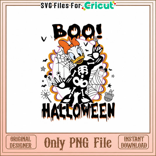 Disney Daisy Duck Halloween PNG, Boo Skeleton Ghost, PNG File