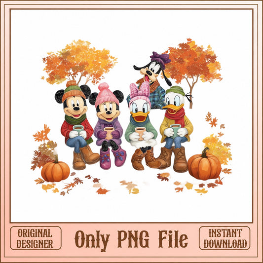 Disney Fall Mickey And Friends PNG, Autumn Thanksgiving, PNG File
