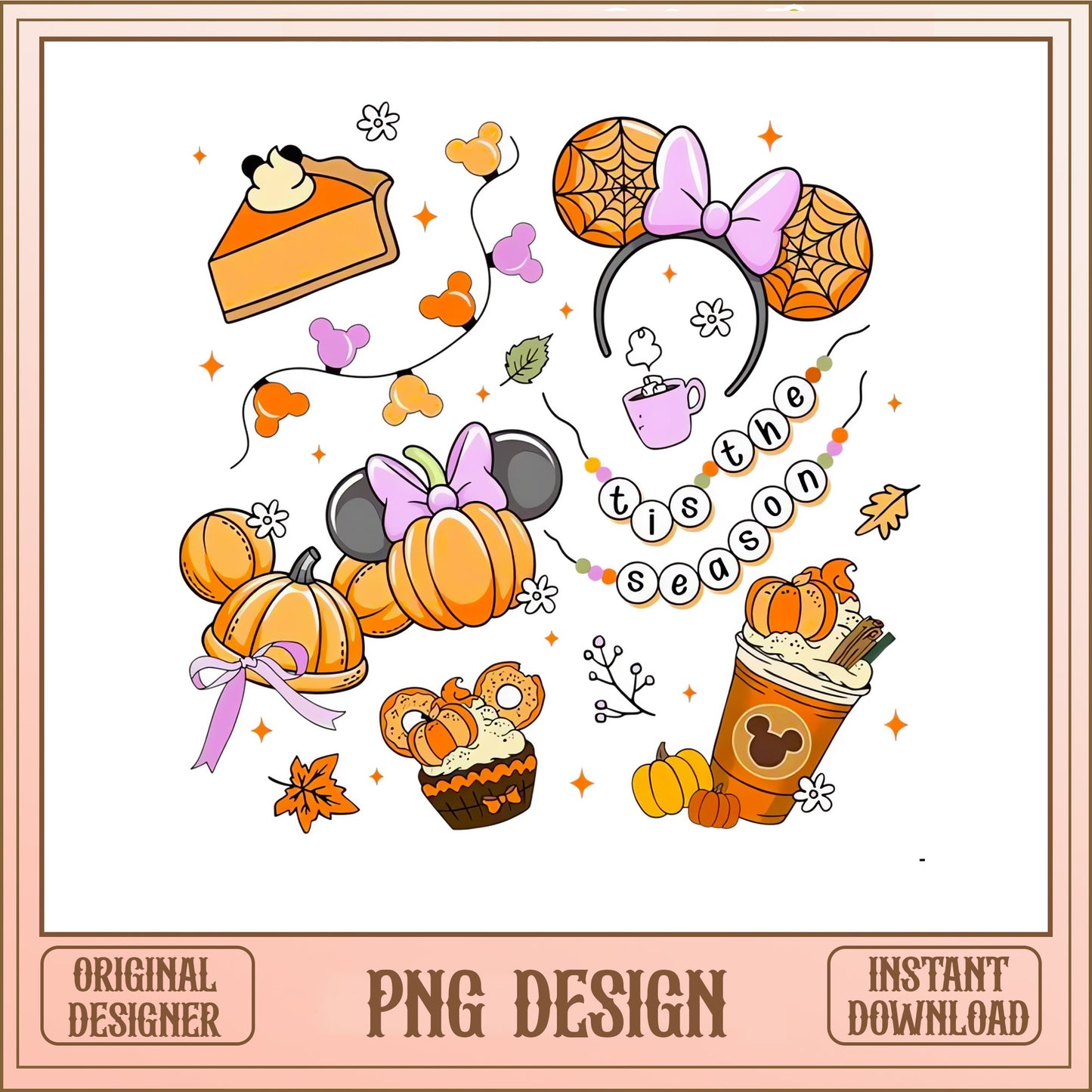 Disney Fall Tis The Season PNG, Minnie Mouse Autumn PNG, Halloween PNG
