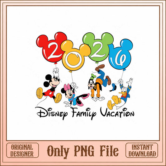 Disney Family Vacation 2026 PNG, Mickey Mouse Clipart, PNG File