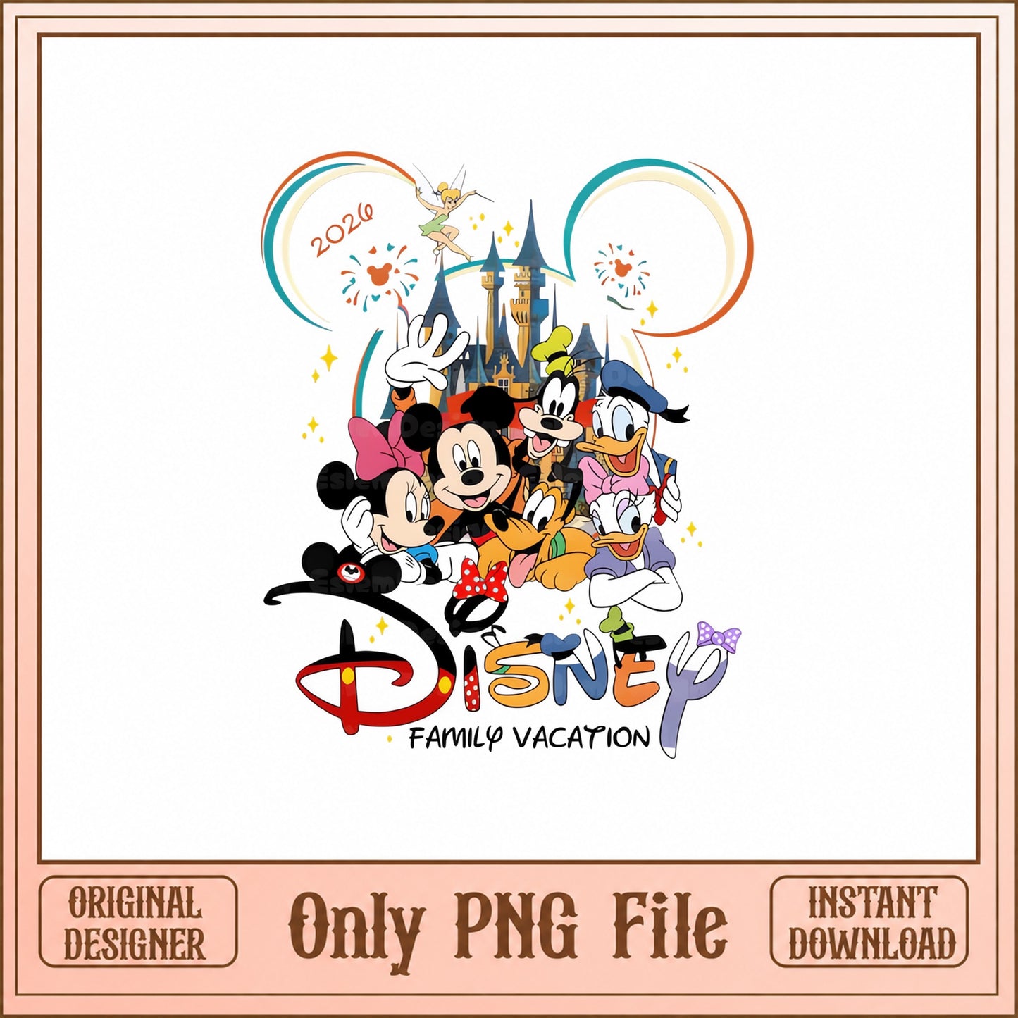 Disney Family Vacation PNG, Mickey And Friends, Castle PNG