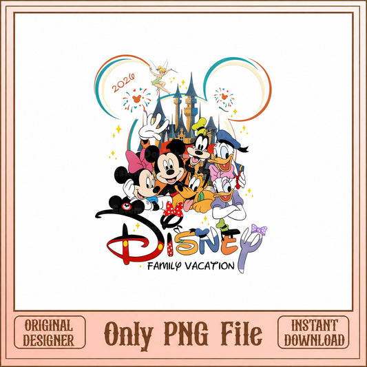 Disney Family Vacation PNG, Mickey And Friends, Castle PNG