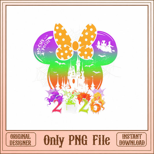 Disney Halloween 2026 PNG, Hocus Pocus Mickey Ears, Castle PNG