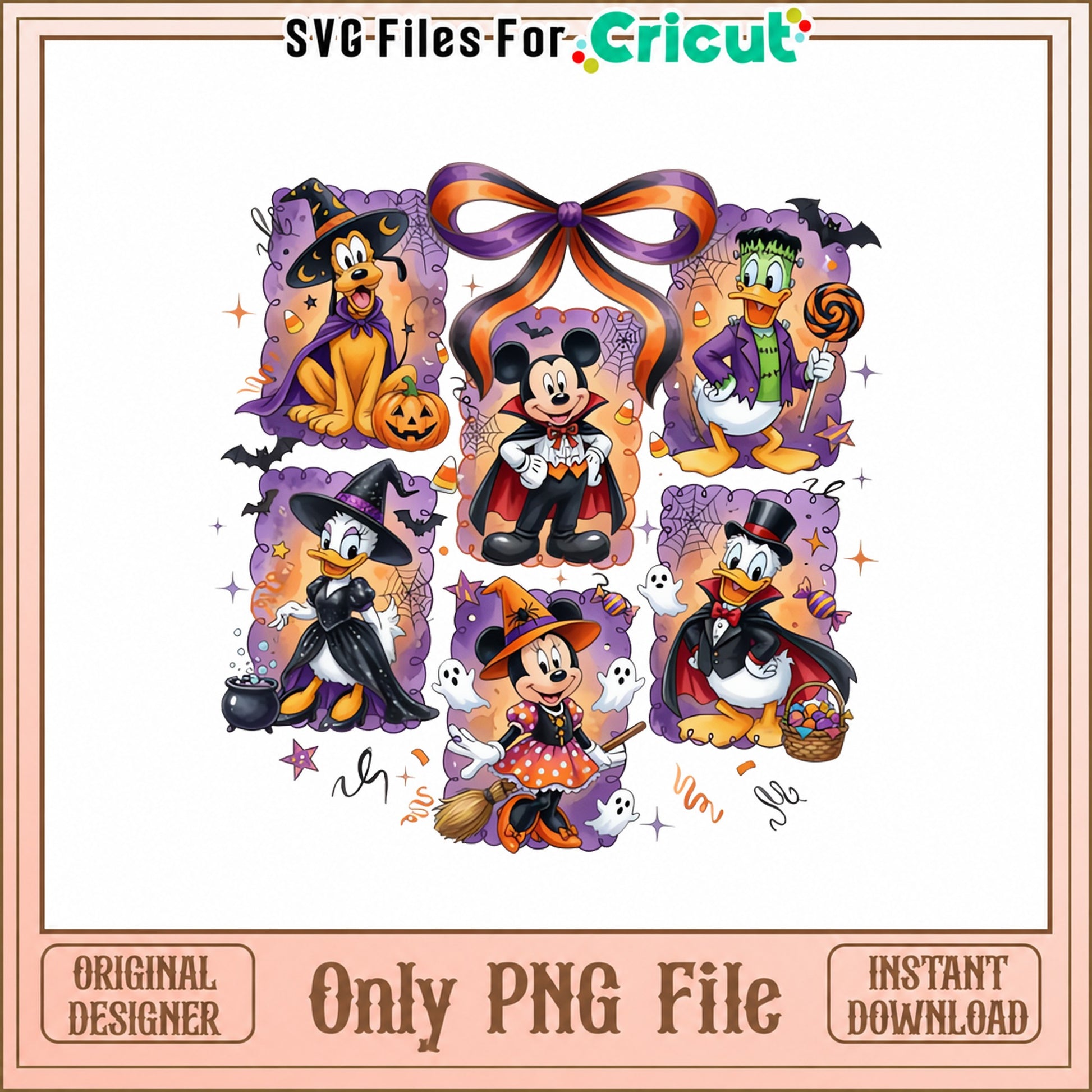 Disney Halloween Bundle PNG, Mickey And Friends, Cricut PNG