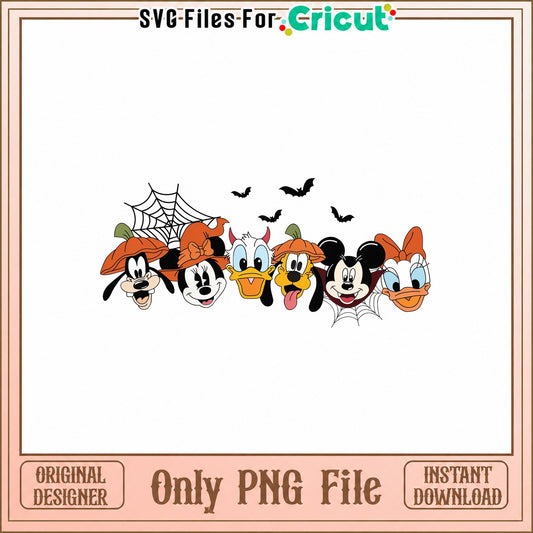 Disney Halloween Characters PNG, Mickey And Friends, Pumpkin PNG