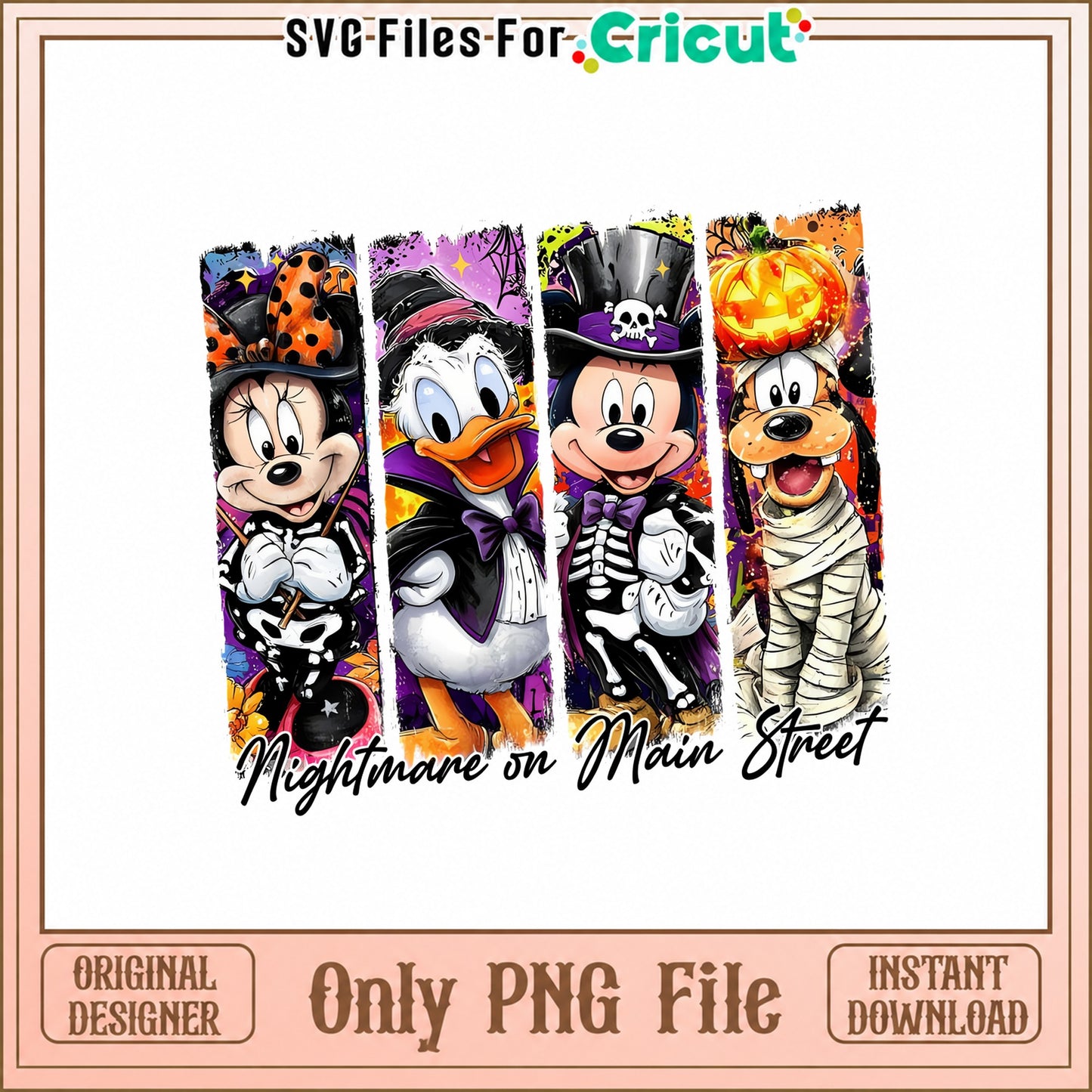 Disney Halloween Characters PNG, Mickey Minnie Pluto, PNG File