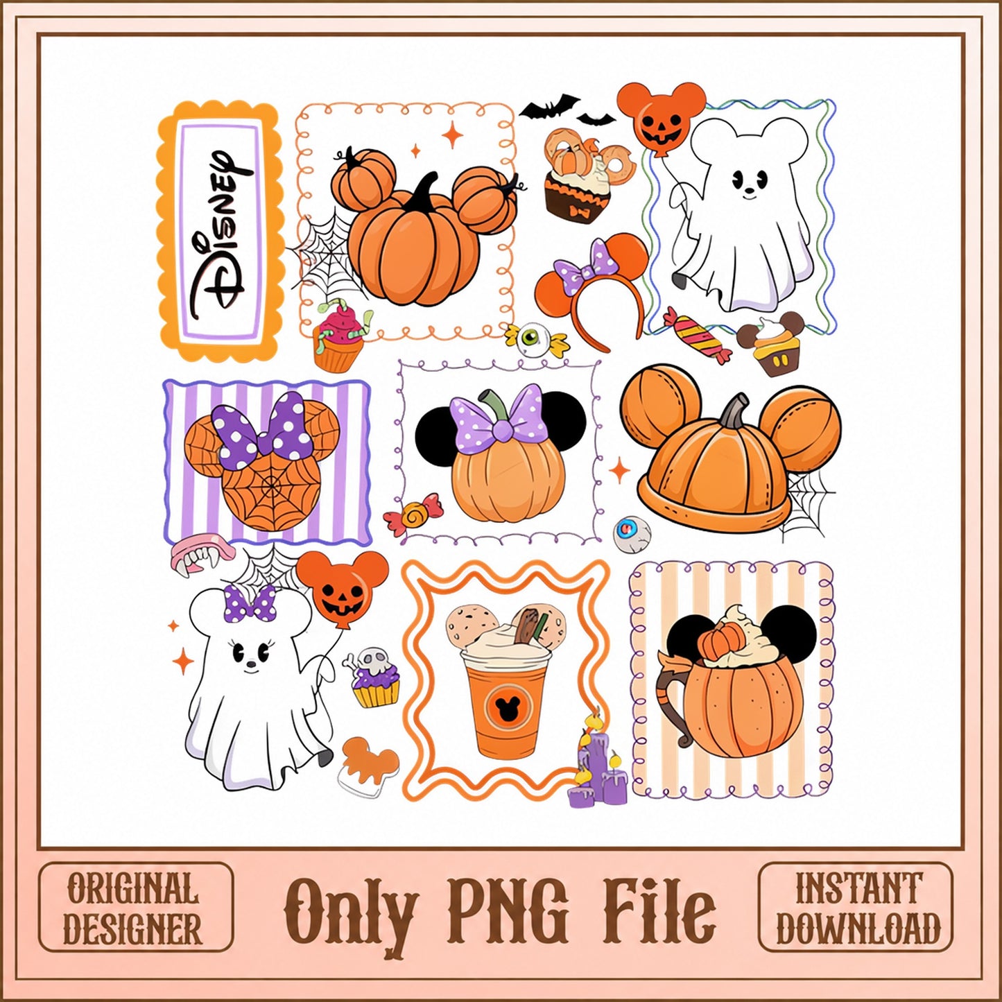 Disney Halloween Mickey Mouse PNG, Pumpkin Ghost Clipart PNG