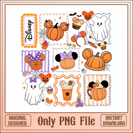 Disney Halloween Mickey Mouse PNG, Pumpkin Ghost Clipart PNG